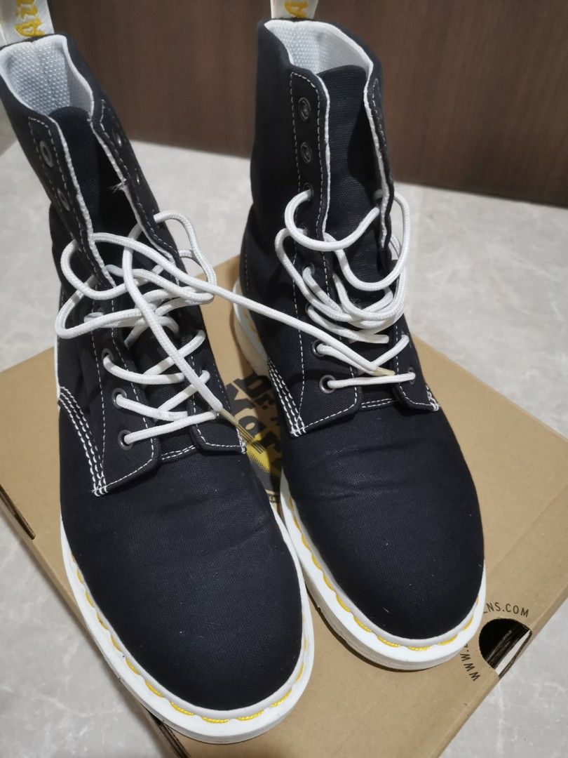 Authentic Dr. Martens Black Canvas Boots Men s Fashion Footwear