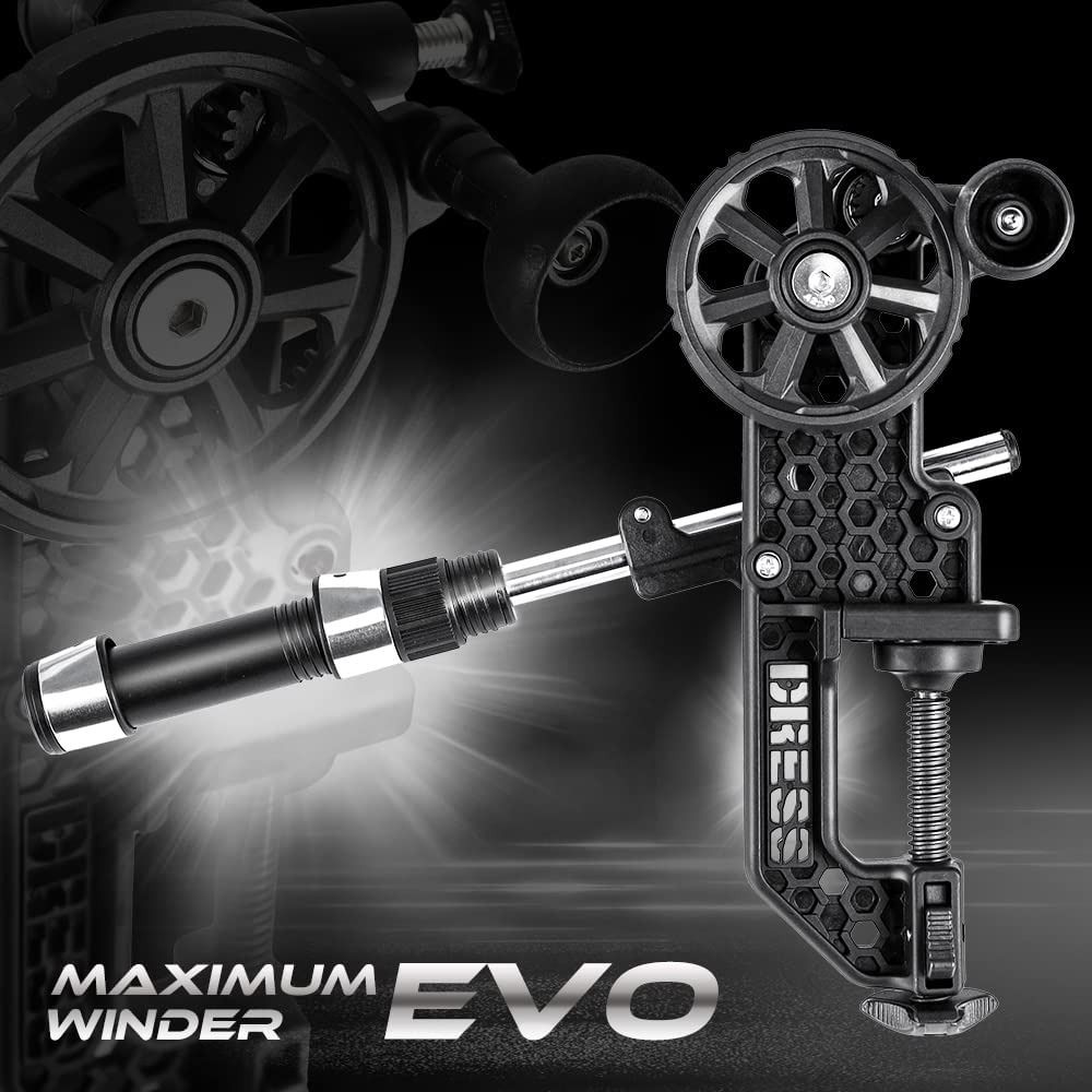 DRESS Maxim Winder EVO Fishing Line Winding Machine Fishing Reel Spool Gear  Easy Installation Black Size