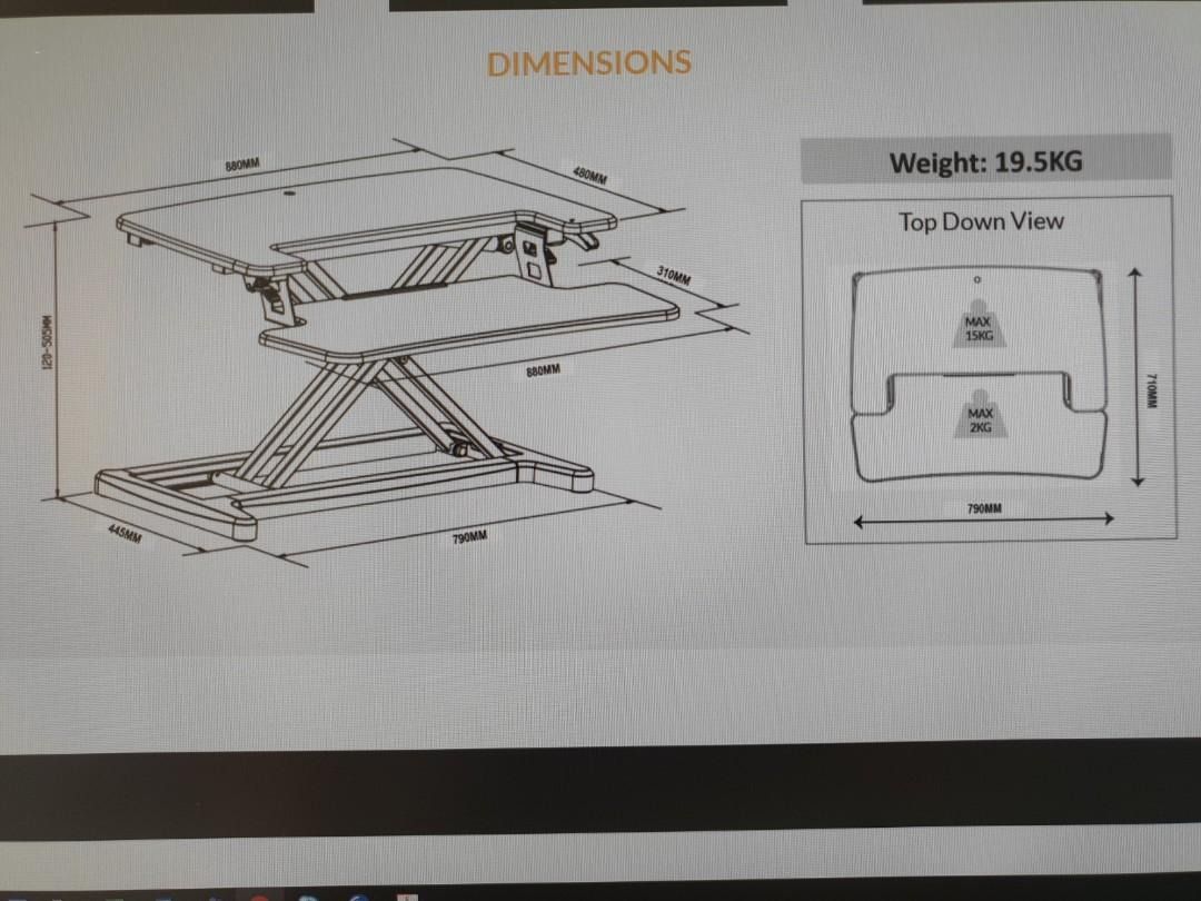 Ergoedge Riser (Category: Office & Business Technology) located in Singapore. Submitted by wiseeagle_940332 (Listing ID 1230365362, Image 2). Description: Industry Standard Sit Stand Riser from Ergoedge. Dimensions and details are in picture. It is a great model and would be amazing addition to your WFH setup. Good for posture. The sit stand desk converter lite provides you with a more affordable and economical option to your ergonomic needs. It 
