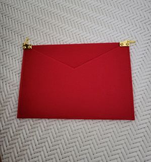 KIRIGAMI Envelope Clutch Felt Insert Clear Sleeve Chain Sling Leather Strap  Convert to Sling, Luxury, Accessories on Carousell