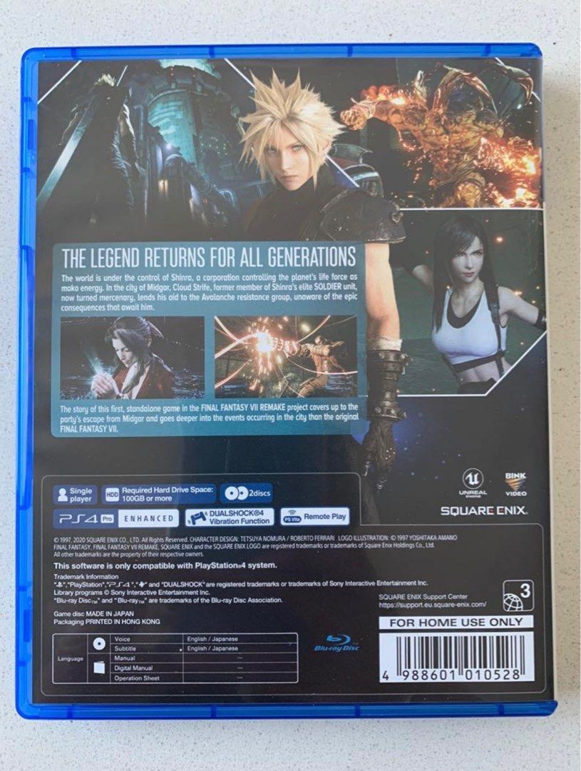 PS4 FINAL FANTASY VII REMAKE DELUXE EDITION R3 Video Gaming