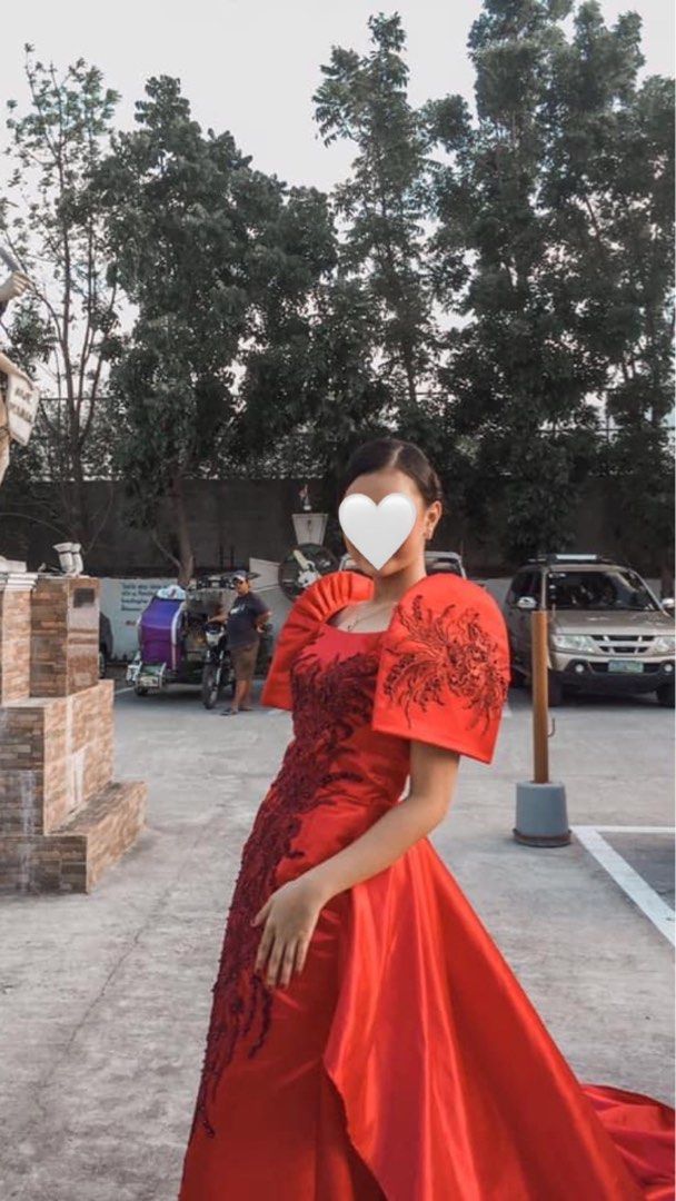 Filipiniana Fitted Long Gown Women s Fashion Dresses Sets