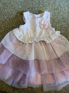 Girl Pink Tiered Gown