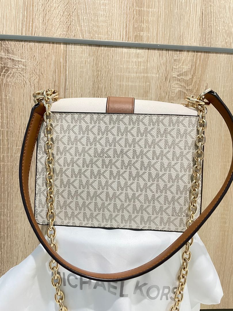 Greenwich small color-block logo saffiano leather crossbody bag, Fesyen  Wanita, Tas & Dompet di Carousell