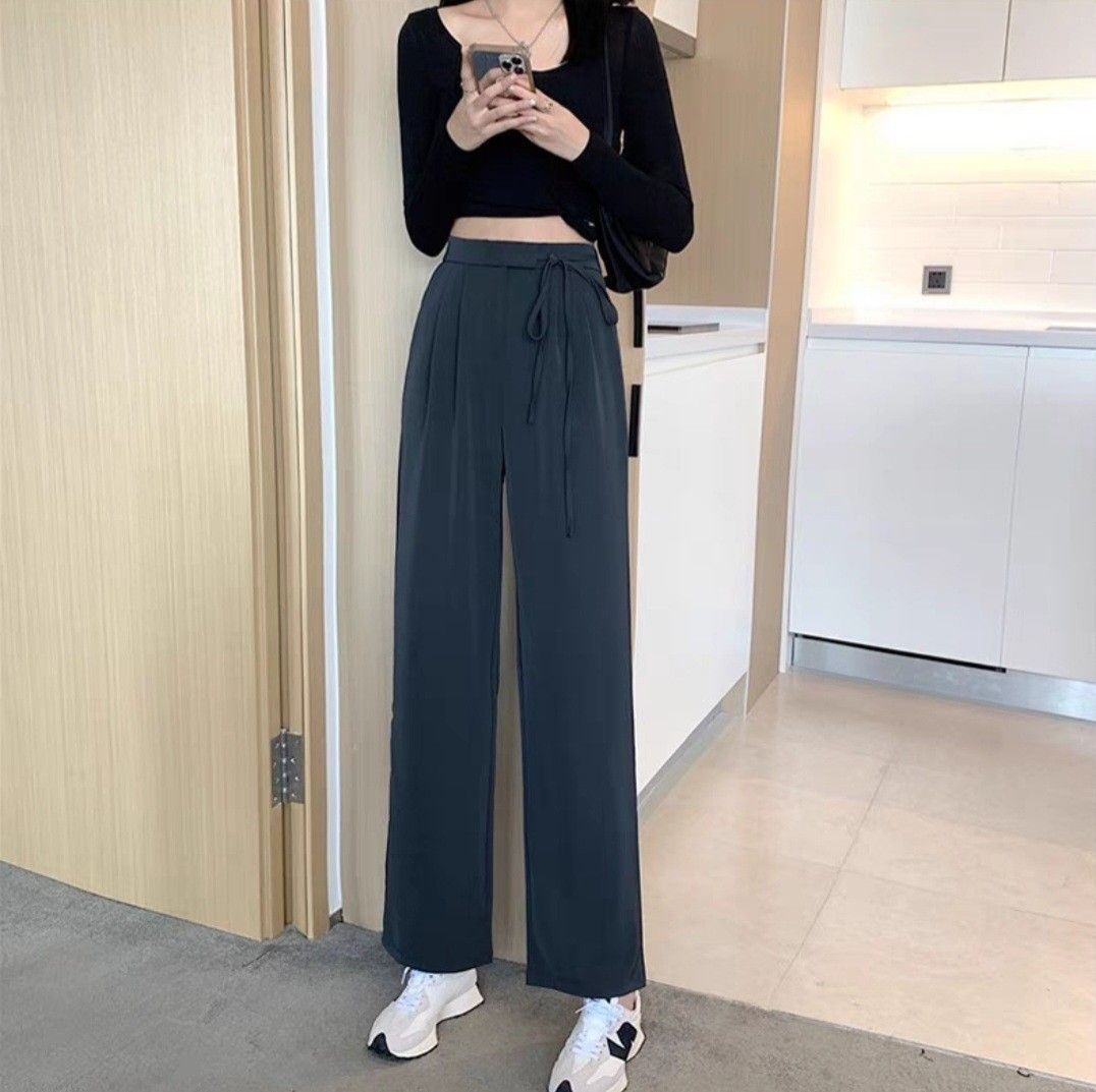 Grey Work Pants, Women's Fashion, Bottoms, Other Bottoms on Carousell