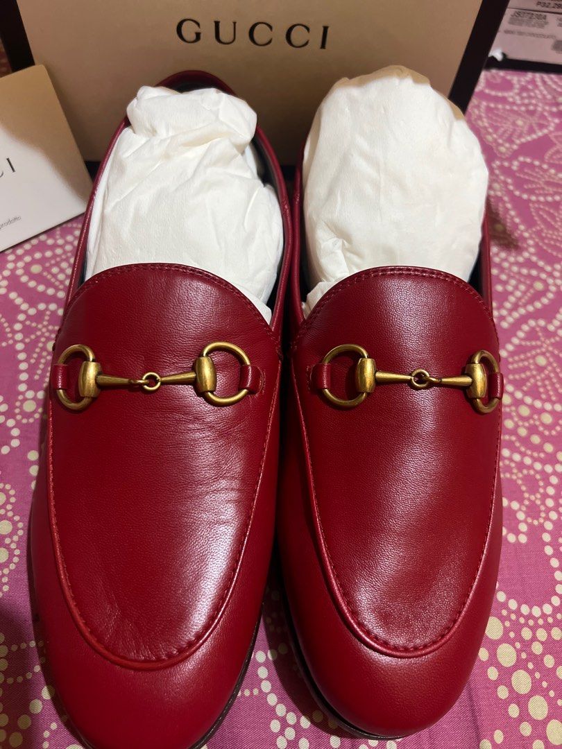 Gucci red brixton loafers online
