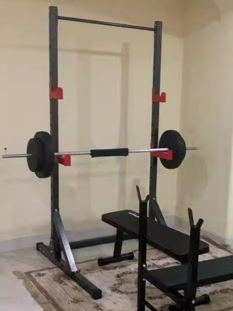 送料＆加工料込 MERCATO Standard Weight Bench with Squat Rack Multifunctional  Weightlifting