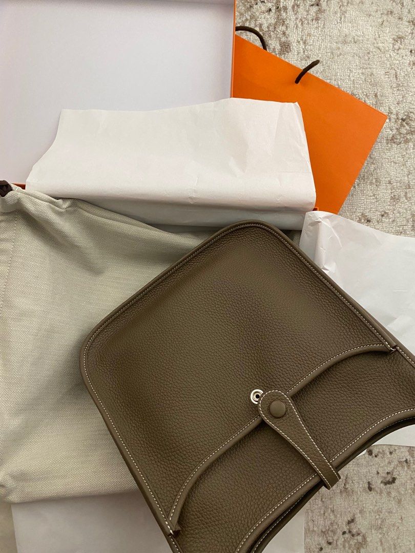 Hermes Evelyne PM Etoupe (Category: Luxury Bags & Wallets) located in Mandaluyong City. Submitted by perfectpassion (Listing ID 1230529824, Image 3). Description: Brand new. ETA Sept 2023. Full inclusion..