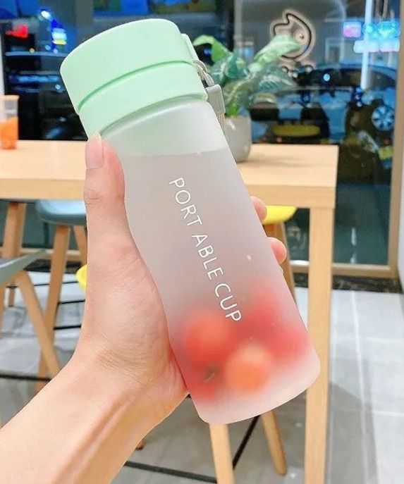 1pc Plastic Portable Handle Straw 2l Large Capacity Clear Water Bottle,  Sports Bottle