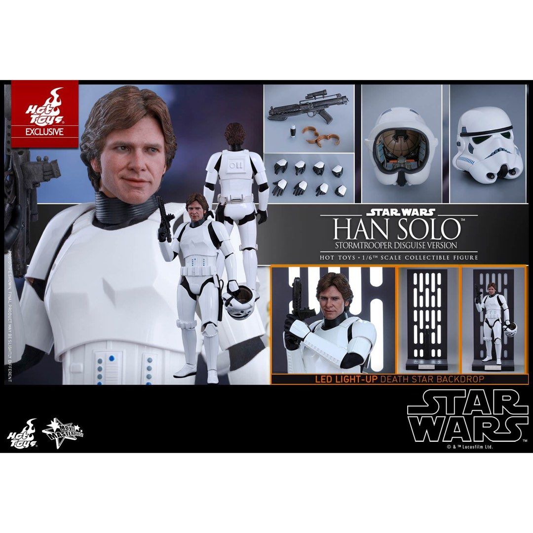 Hot Toys Star Wars A New Hope Han Solo in Stormtrooper Disguise Hot Toys Exclusive MMS418 Hobbies Toys Toys Games on Carousell