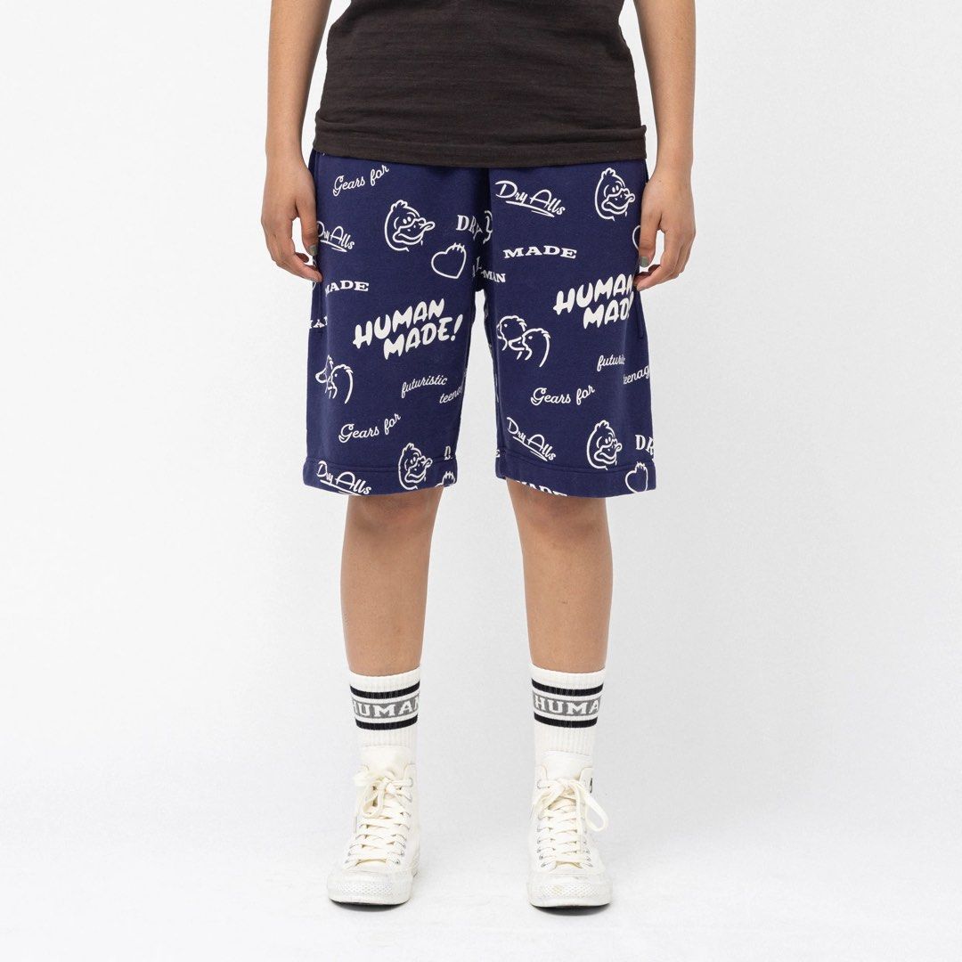 HUMAN MADE PRINTED SWEAT SHORTS, Men's Fashion, Bottoms, Shorts on