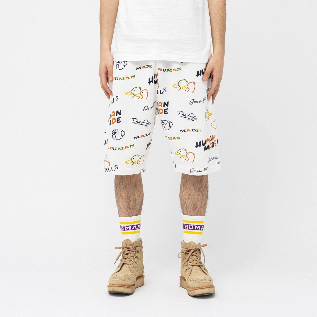 HUMAN MADE PRINTED SWEAT SHORTS, Men's Fashion, Bottoms, Shorts on