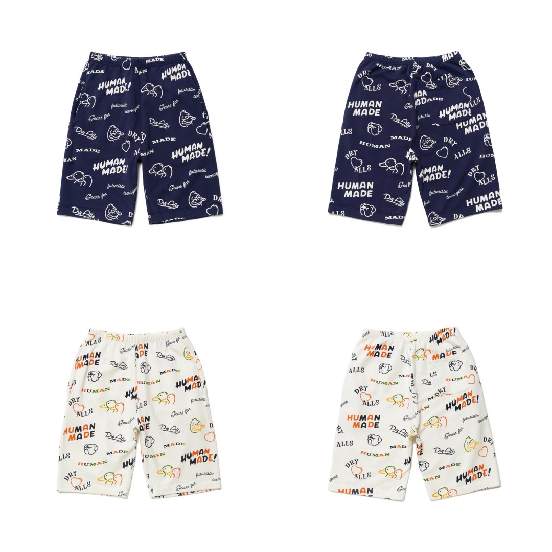 HUMAN MADE PRINTED SWEAT SHORTS, Men's Fashion