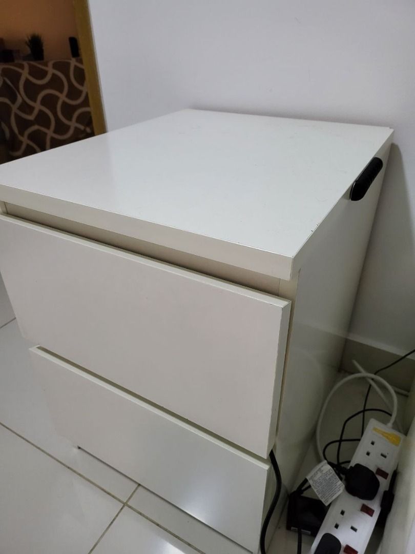 IKEA Malm Bedside Table (White), Furniture & Home Living, Furniture