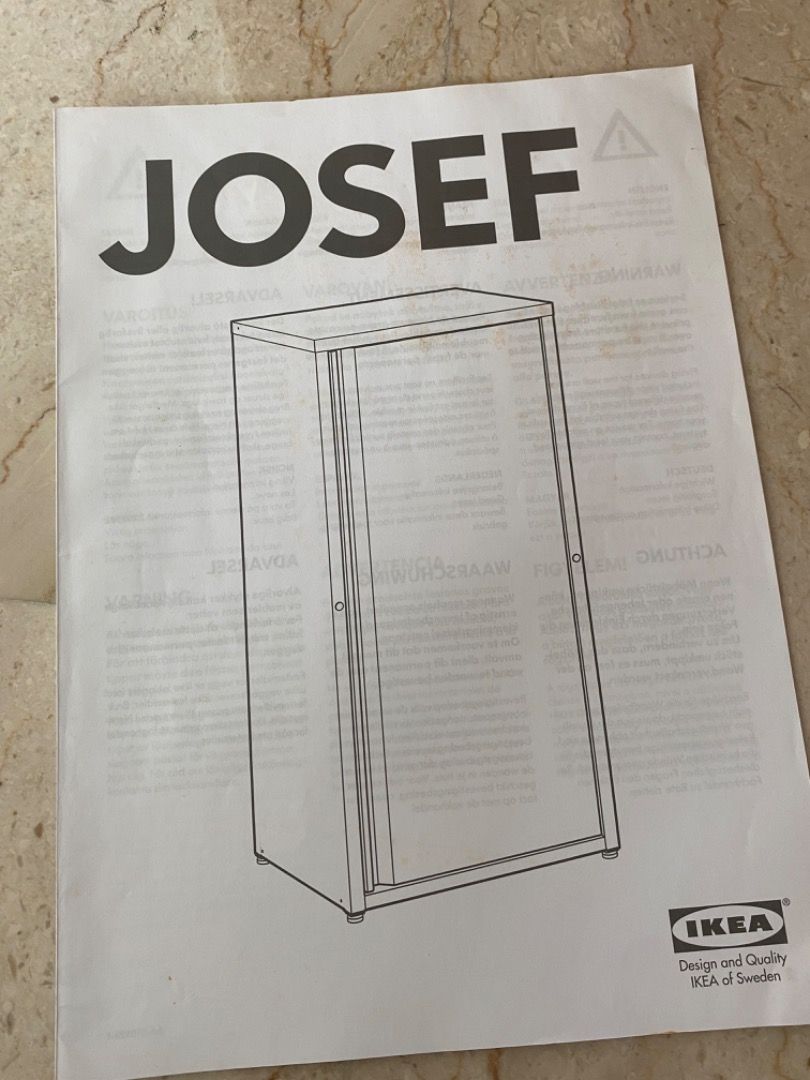 IKEA Josef metal shelving unit with door, Furniture & Home Living