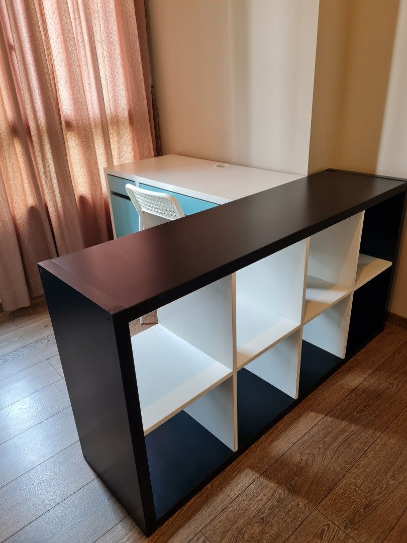 *IKEA* Kallax and Study Table [Bundle], Furniture & Home Living