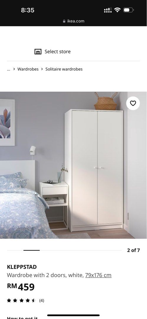 Kleppstad wardrobe with 2 doors deals