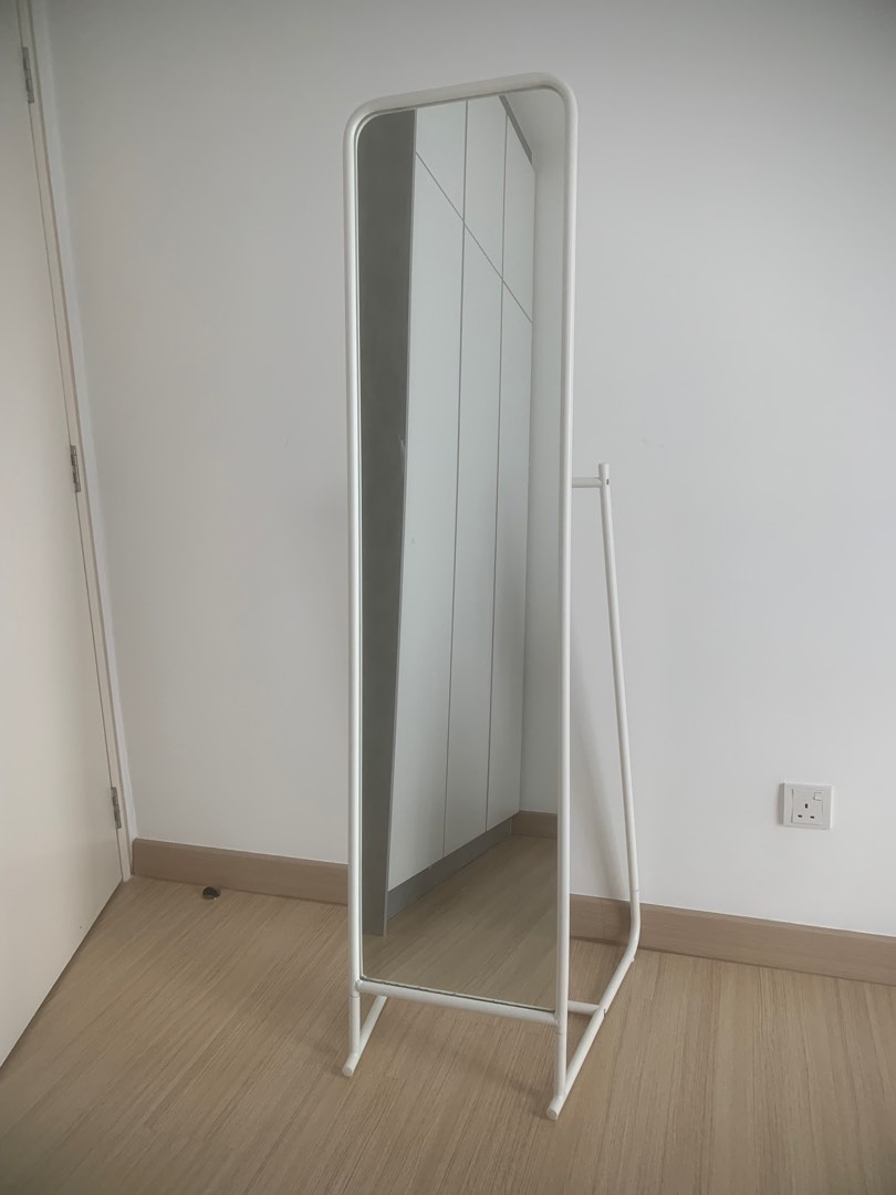IKEA KNAPPER Standing mirror, white, Furniture & Home Living, Home