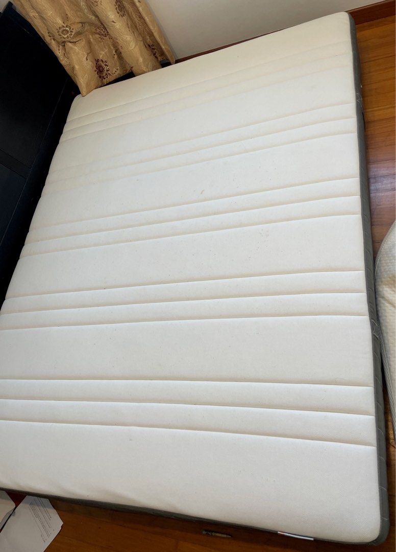 IKEA queen size mattress and latex topper, Furniture & Home Living