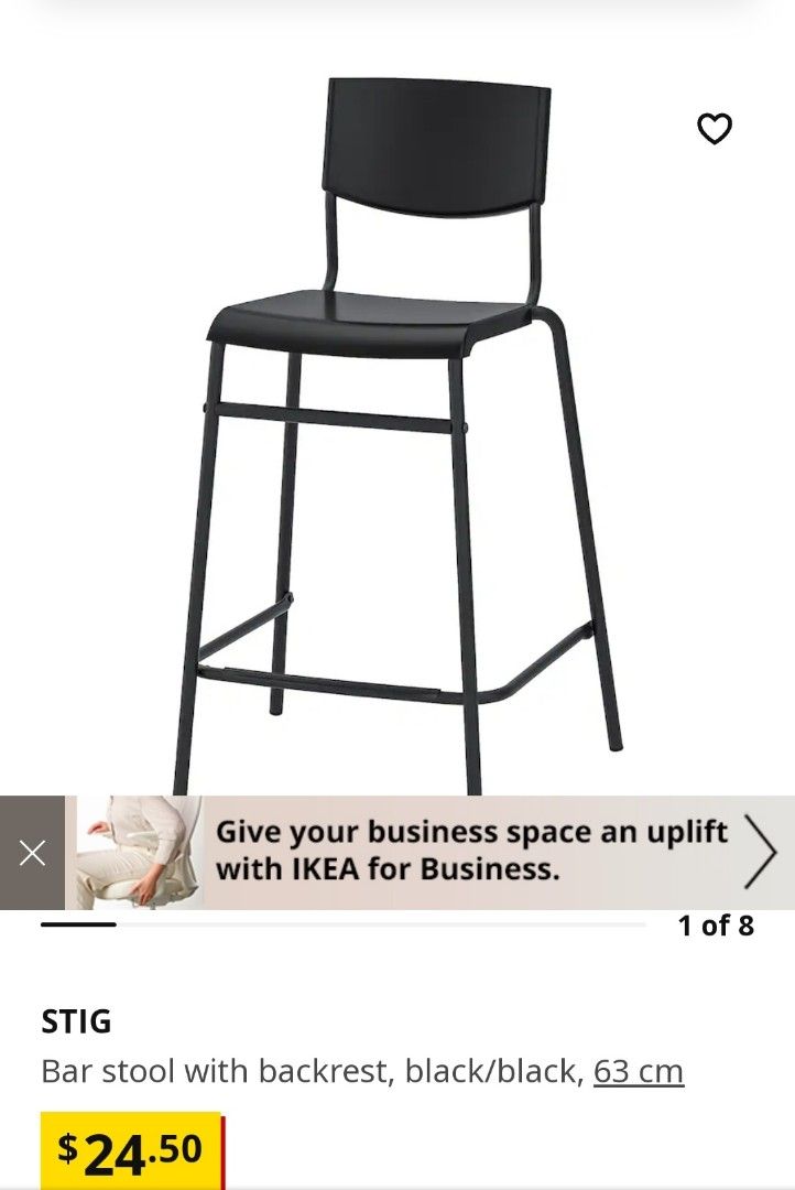 Ikea Stig bar stools, Furniture & Home Living, Furniture, Chairs on