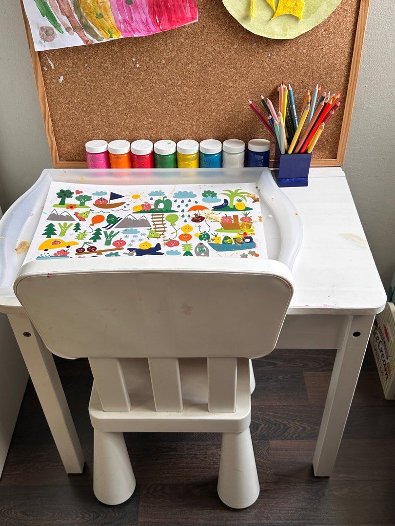 IKEA Sundvik kids wooden table and chair, Babies & Kids, Baby Nursery