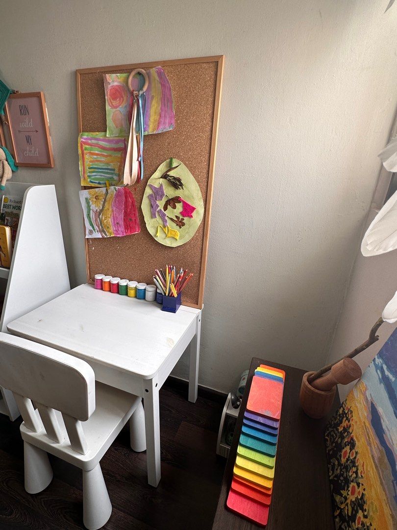 IKEA Sundvik kids wooden table and chair, Babies & Kids, Baby Nursery