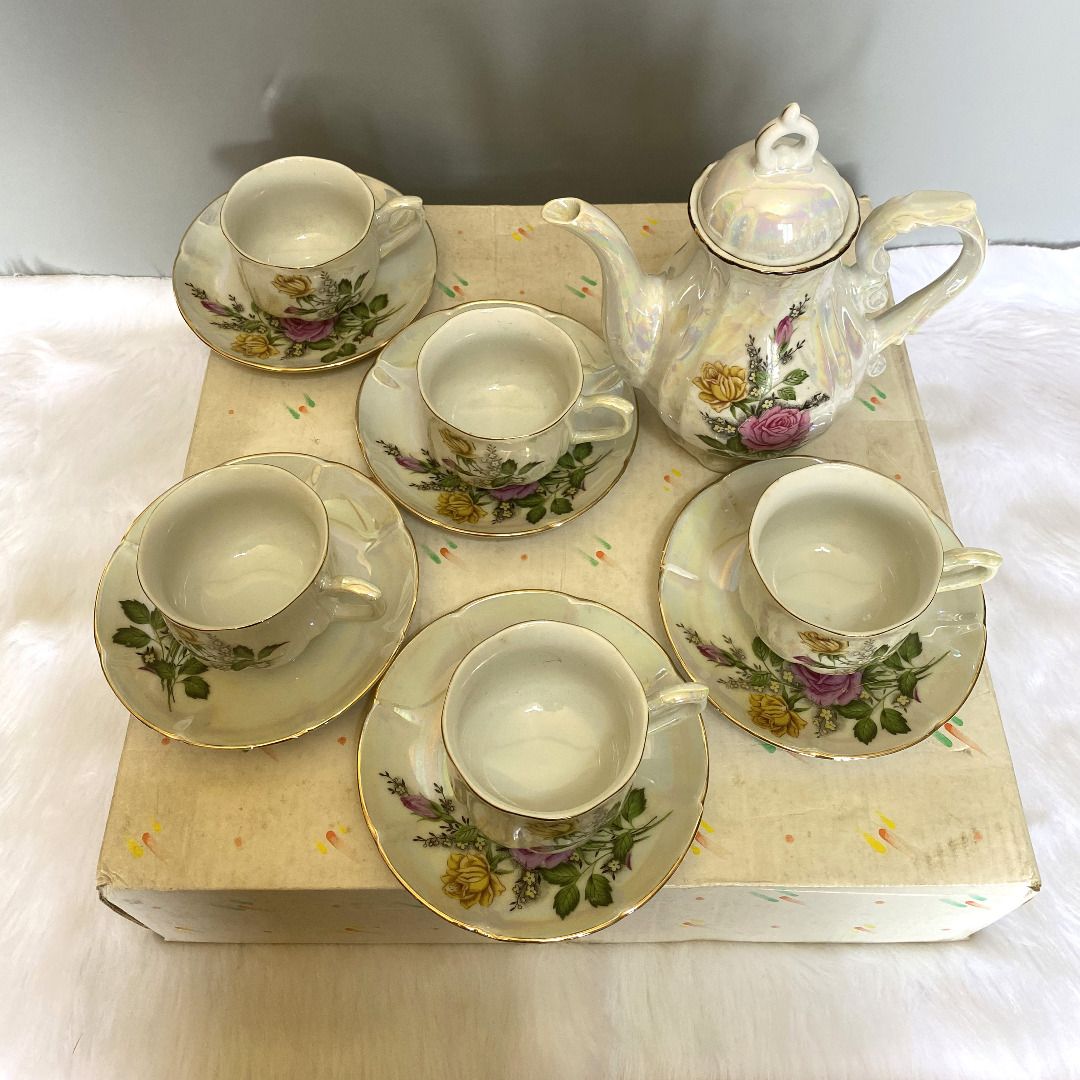 Japan Floral Painted Pearlized Teaset (Category: Coffee & Tea Tableware) located in Consolacion. Submitted by posh_avenue_home (Listing ID 1230364192, Image 3). Description: New with box. From Japan. .