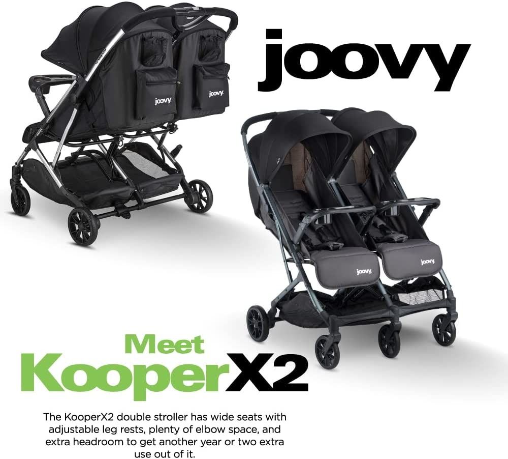 Joovy Kooper X2 Double Stroller Lightweight Travel Stroller
