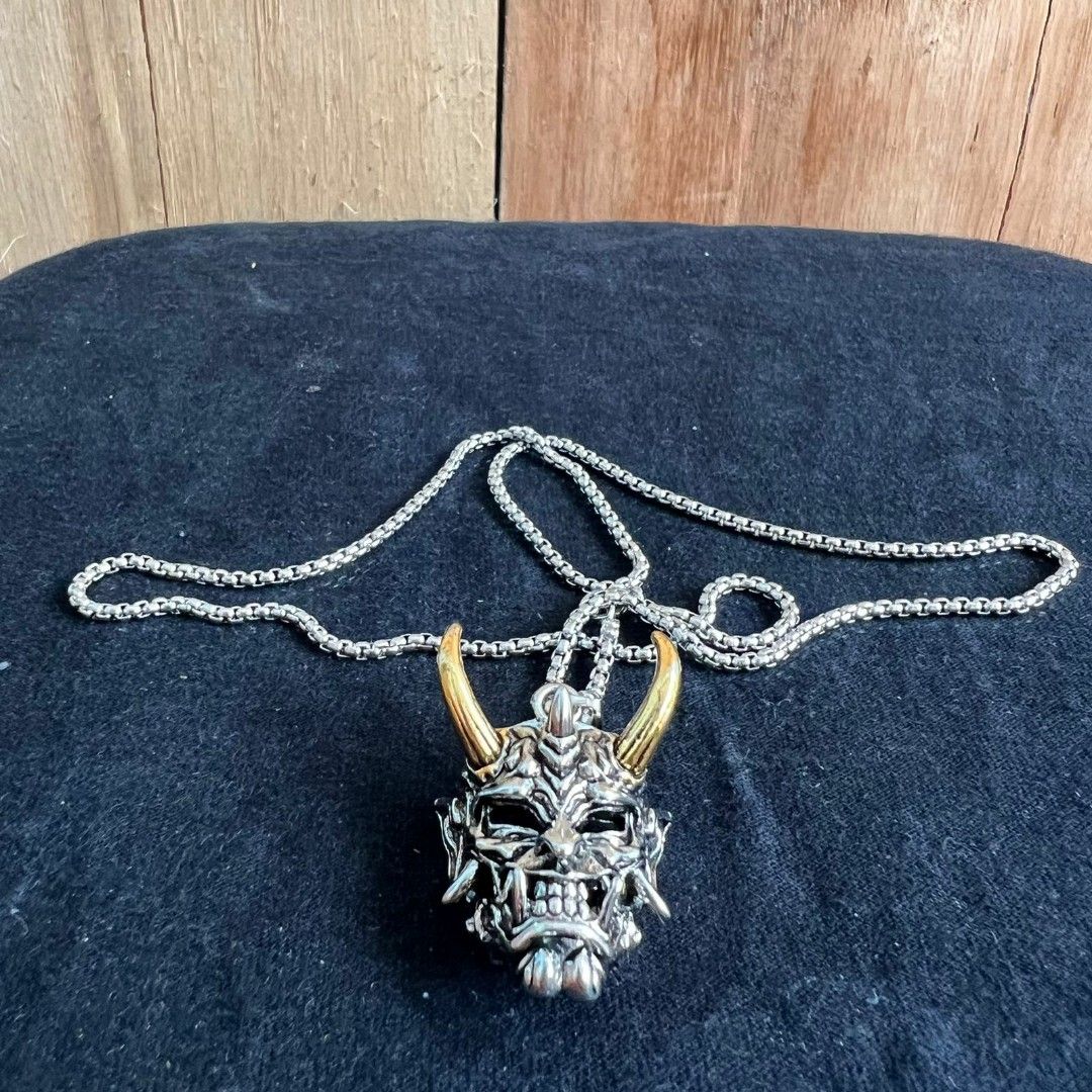 Kalung Bahan Titanium Steel Desain Tengkorak, Fesyen Pria, Aksesoris