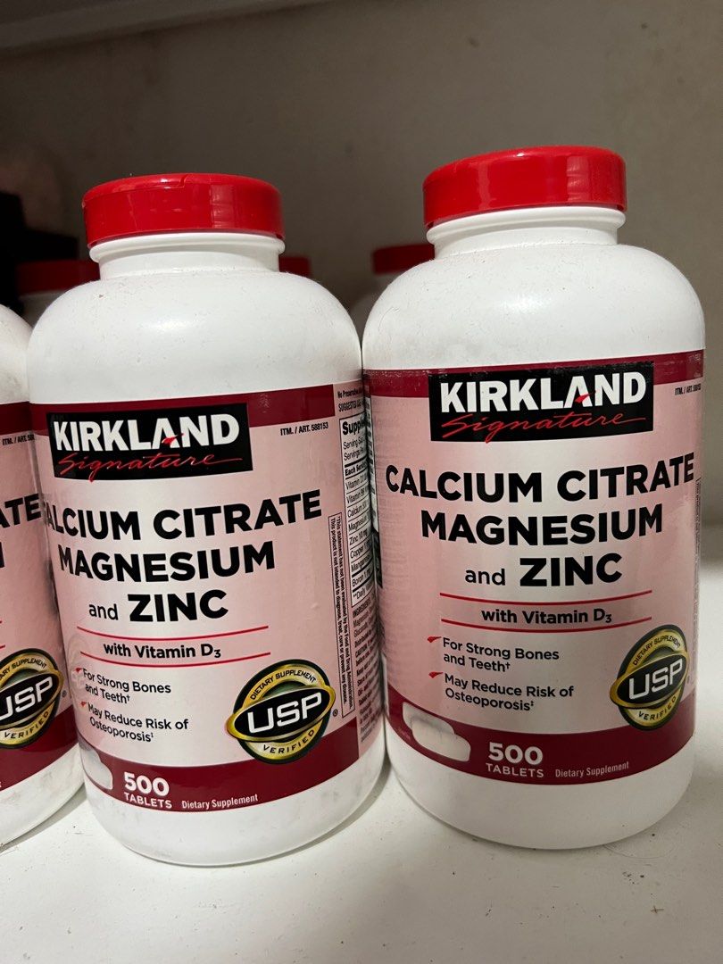 Kirkland Signature Calcium Citrate Magnesium and Zinc - 500 Tablets 