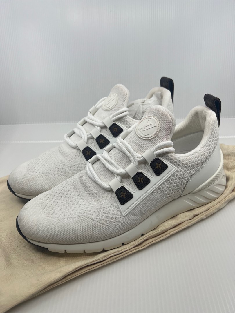 Louis Vuitton White Knit Fabric And Leather Aftergame Lace Up Sneakers Size  38 Louis Vuitton