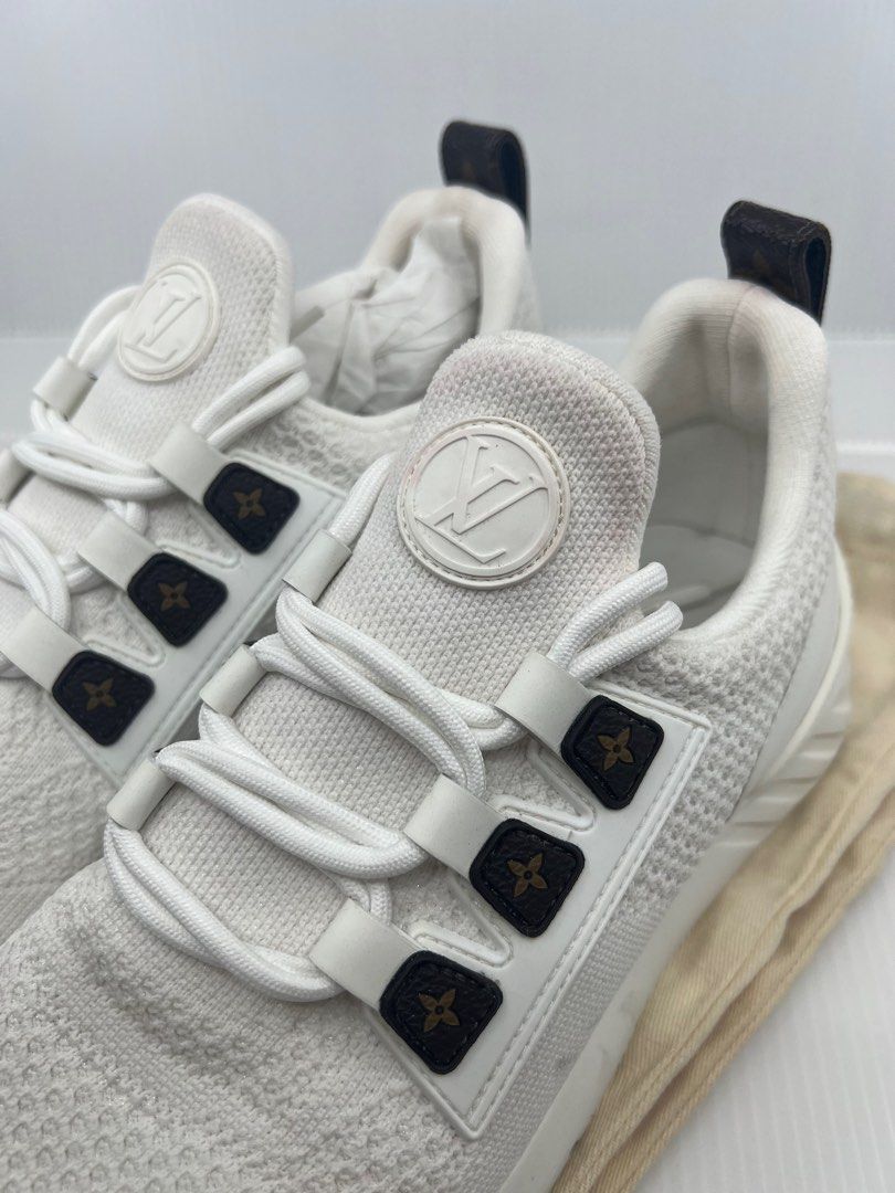 Louis Vuitton White Knit Fabric And Leather Aftergame Lace Up
