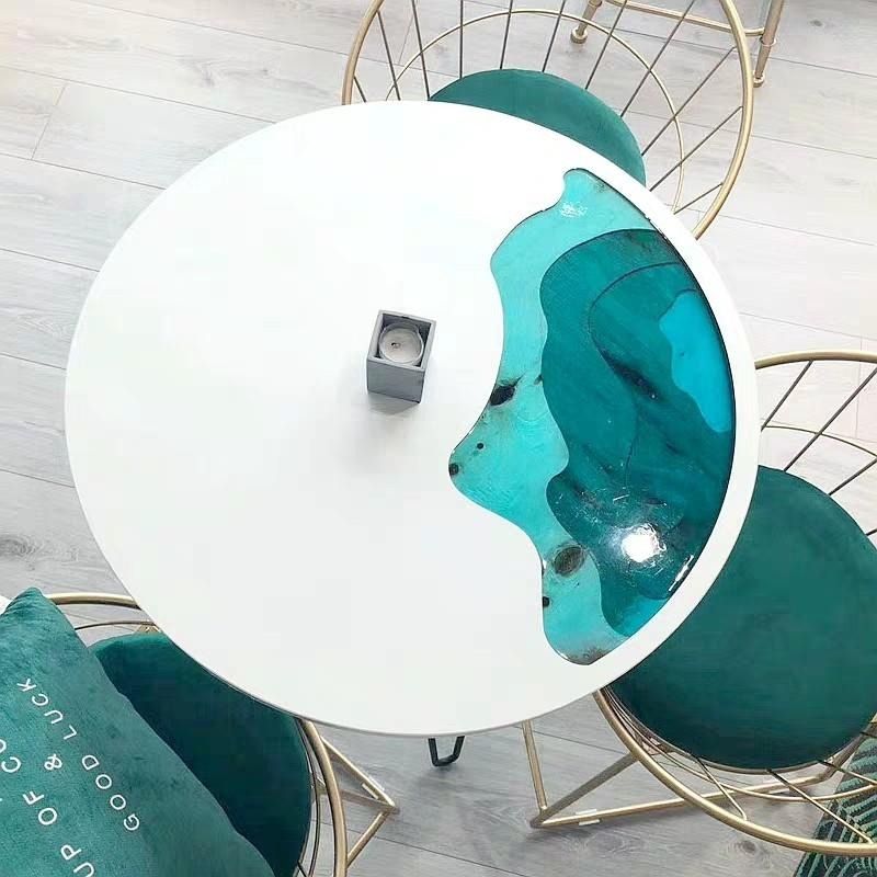 MALTA Solid Wood Epoxy River Coffee Table, Furniture & Home Living