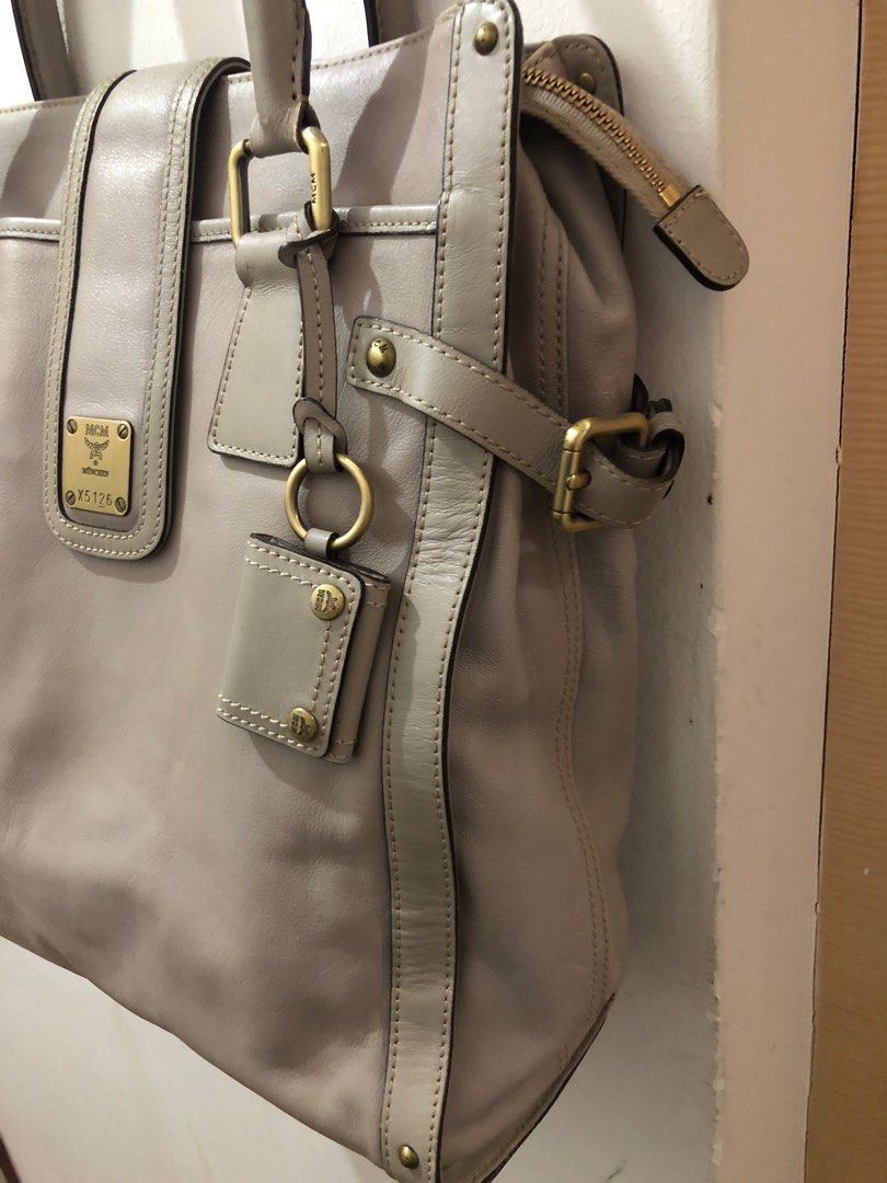 Sac Vintage MCM Bandoulière Marron Et Noir - Toile Cirée Et Cuir - Fait Main En Allemagne - Occasion Très Bon état