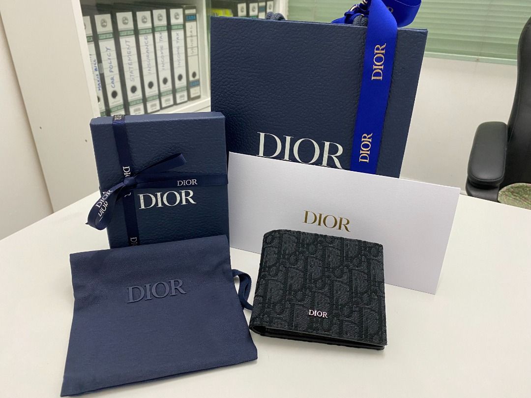 Wallet Black Dior Oblique Jacquard