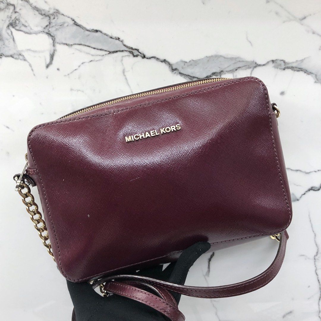 MICHAEL KORS MAROON LEATHER CROSSBODY BAG 217027237 Women s