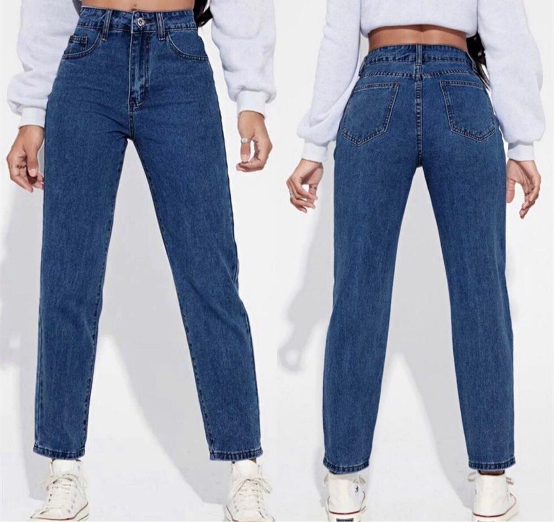 Mom Jeans Pants Denim (Category: Jeans) located in Bulacan. Submitted by elleise (Listing ID 1230436678, Image 3). Description: never been used, sinukat lang 3rd pic is sample fit pic only can give discount if will buy other listed items here.