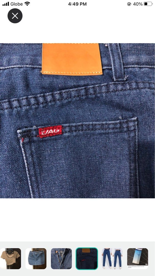 Mom Jeans Pants Denim (Category: Jeans) located in Bulacan. Submitted by elleise (Listing ID 1230436678, Image 2). Description: never been used, sinukat lang 3rd pic is sample fit pic only can give discount if will buy other listed items here.