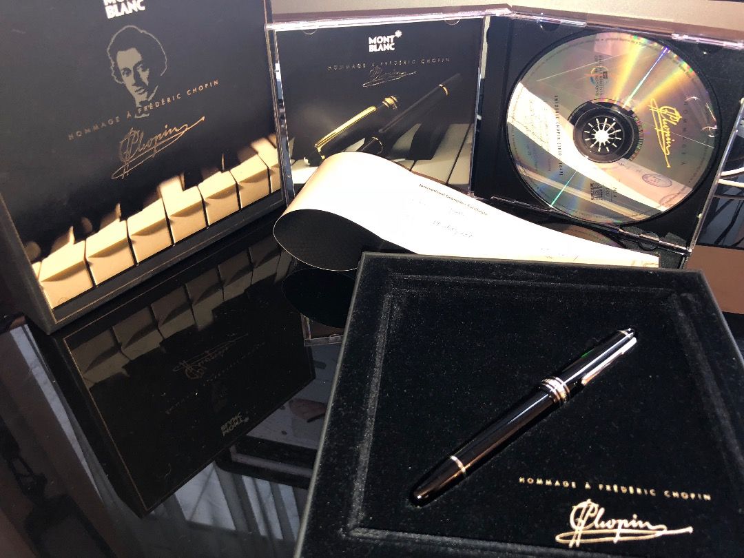 Montblanc P145 Authentic Platinum Line Chopin 14K M gold Nib
