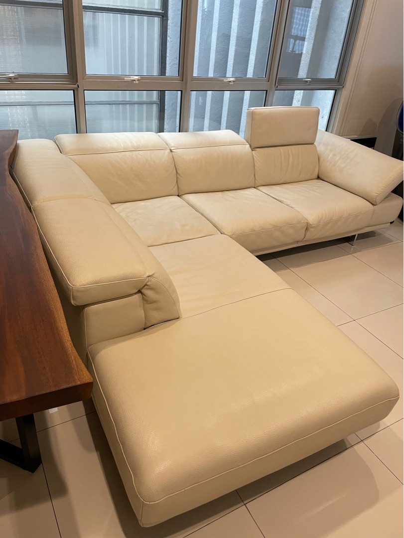 Natuzzi made in Italy leather sofa genuine, Furniture & Home Living