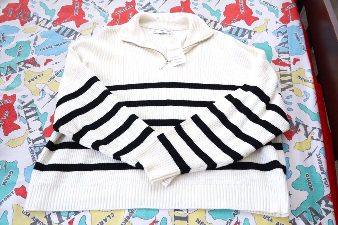 Striped sweater with zip - Women