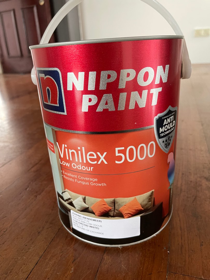 (NEW) Nippon Paint Vinilex 5000 Orchid White 5L, Furniture & Home