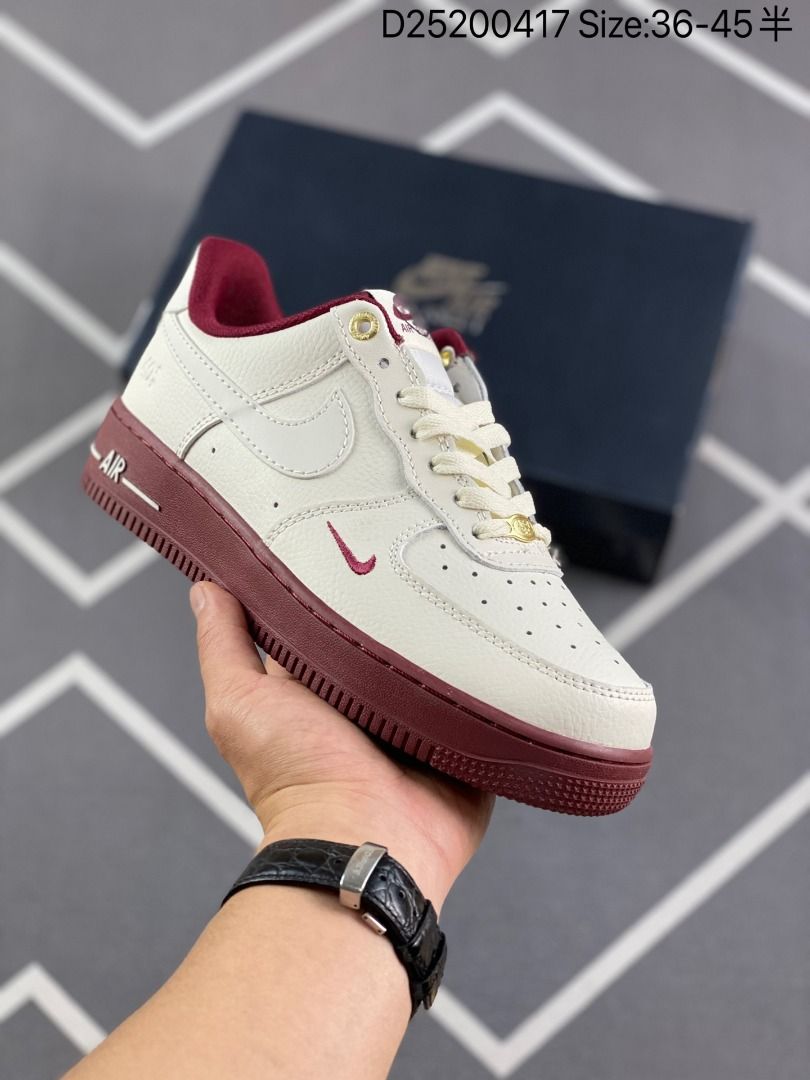 Nike air force new arrivals 1 white burgundy