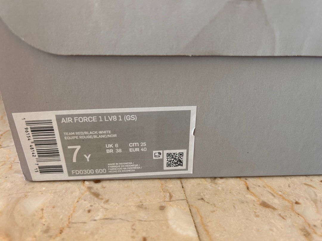 Nike Air Force 1 LV8 (GS) Big Kids' Shoes Team Red-White-Black FD0300-600