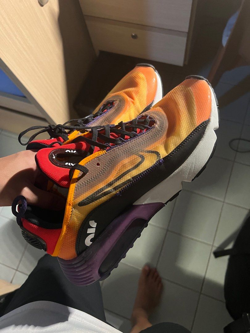air max 2090 magma orange on feet