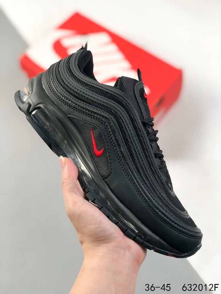 Nike air max 97 all black with red tick clearance