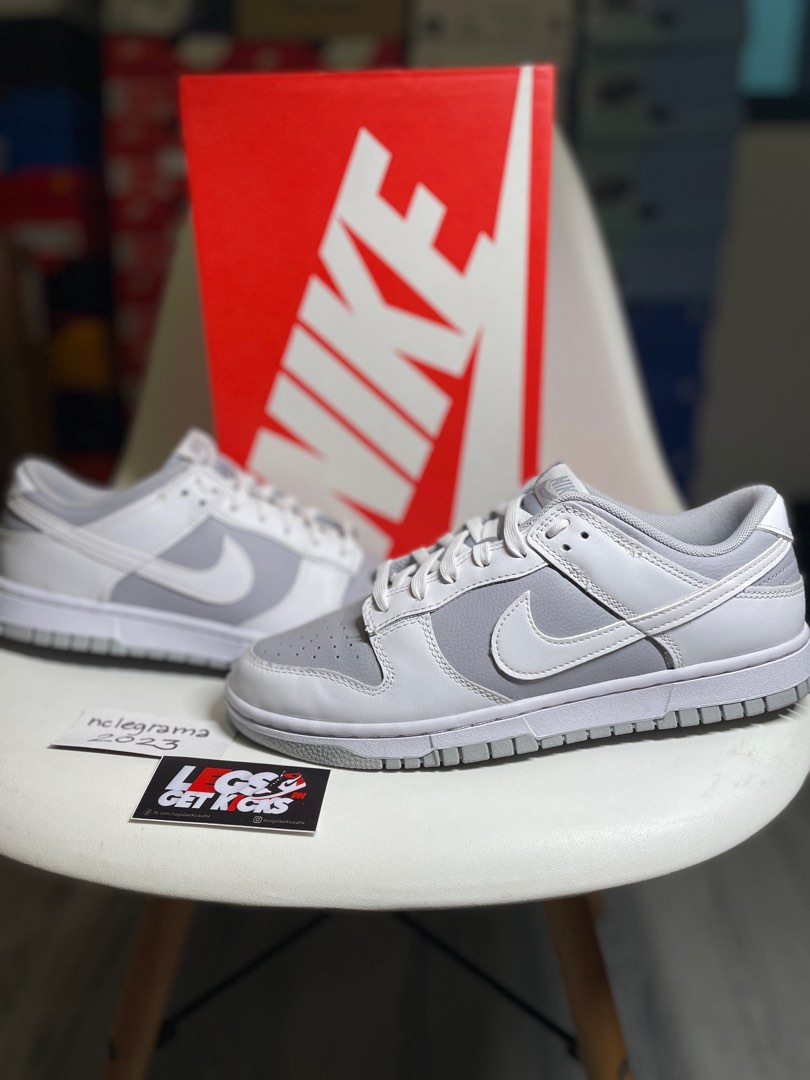 low dunk grey and white