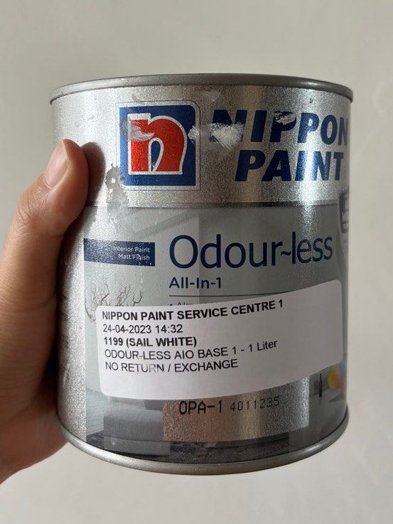 Nippon Paint Odourless (Sail White 1199) , Furniture & Home Living