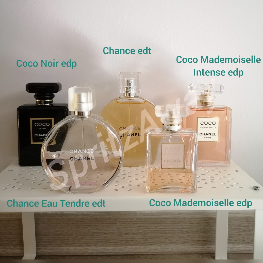 Perfume decants - Chance eau tendre edt, Chance edt, Coco Noir edp, Coco  Mademoiselle Intense edp, Beauty & Personal Care, Fragrance & Deodorants on  Carousell