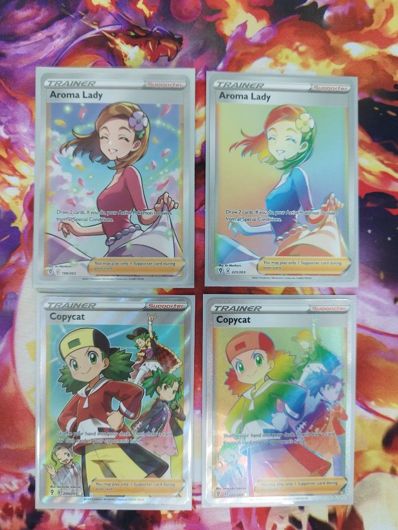 Sword & Shield: Evolving Skies - Aroma Lady (199/203 Full Art Ultra Rare), Copycat (222/203 Hyper Rare), Aroma Lady (221/203 Hyper Rare), Copycat (200/203 Full Art Ultra Rare), Hobbies & Toys, Toys & Games on Carousell Sword & Shield: Evolving Skies - Aroma Lady (199/203 Full Art Ultra Rare), Copycat (222/203 Hyper Rare), Aroma Lady (221/203 Hyper Rare), Copycat (200/203 Full Art Ultra Rare), Hobbies & Toys, Toys & Games on Carousell